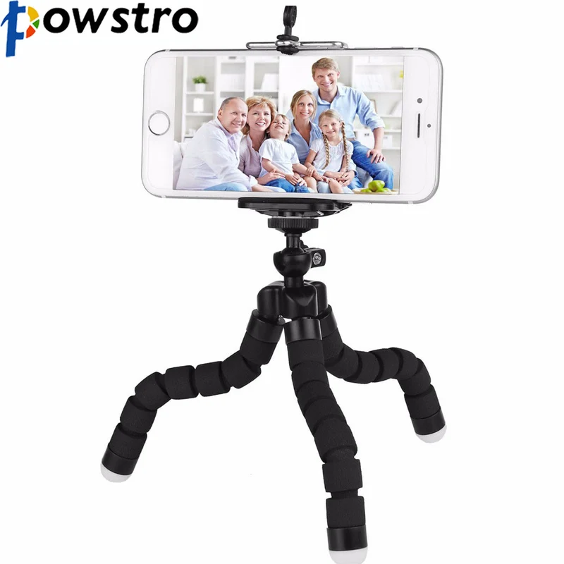 POWSTRO K Mini Portable Flexible Sponge Octopus Tripod Stand Mount With Holder For Phone Gopro Camera Tripode Drop Shipping