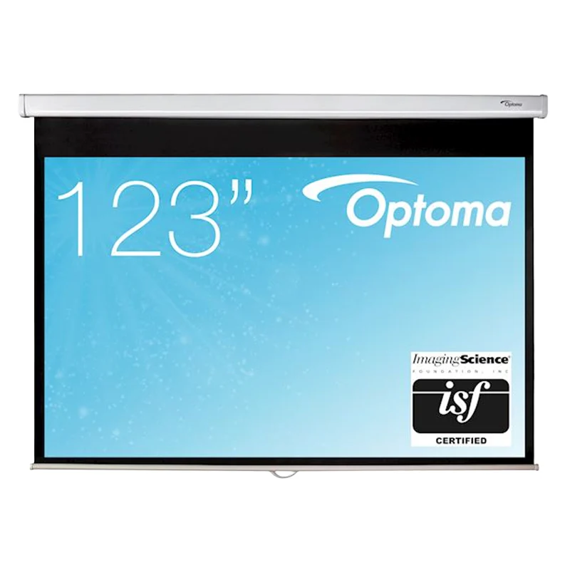 Optoma DS-1123PMG+ Manuelle Rolloleinwand – 123 Zoll, 16:10, ISF-zertifiziert
