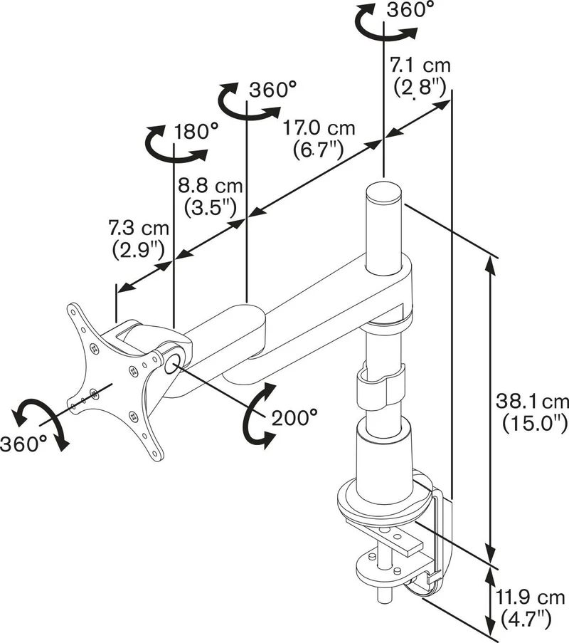 Vogel's Monitorhalterung von 10 bis 29 Zoll, drehbar, 2 Arme