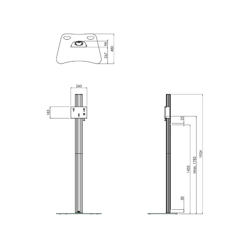 Smart Metals Light-Serie Bodenständer – bis 55 Zoll, 30 kg, flat panels