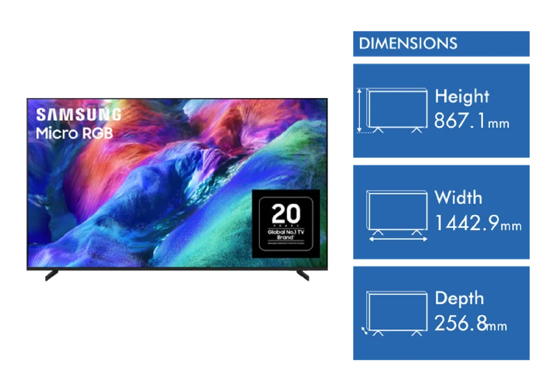 Samsung 65" MICRO RGB R85H 4K Smart AI TV 2026