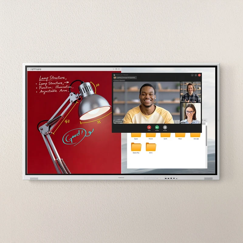 Samsung Flip WM75FX Interaktives Whiteboard – 75" Zoll, 4K UHD, Slim Design