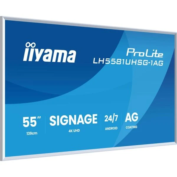 iiyama Gallery Line Signage Display mit weißen (abnehmb.) Rahmen, 24/7 Betrieb und iiSignage2