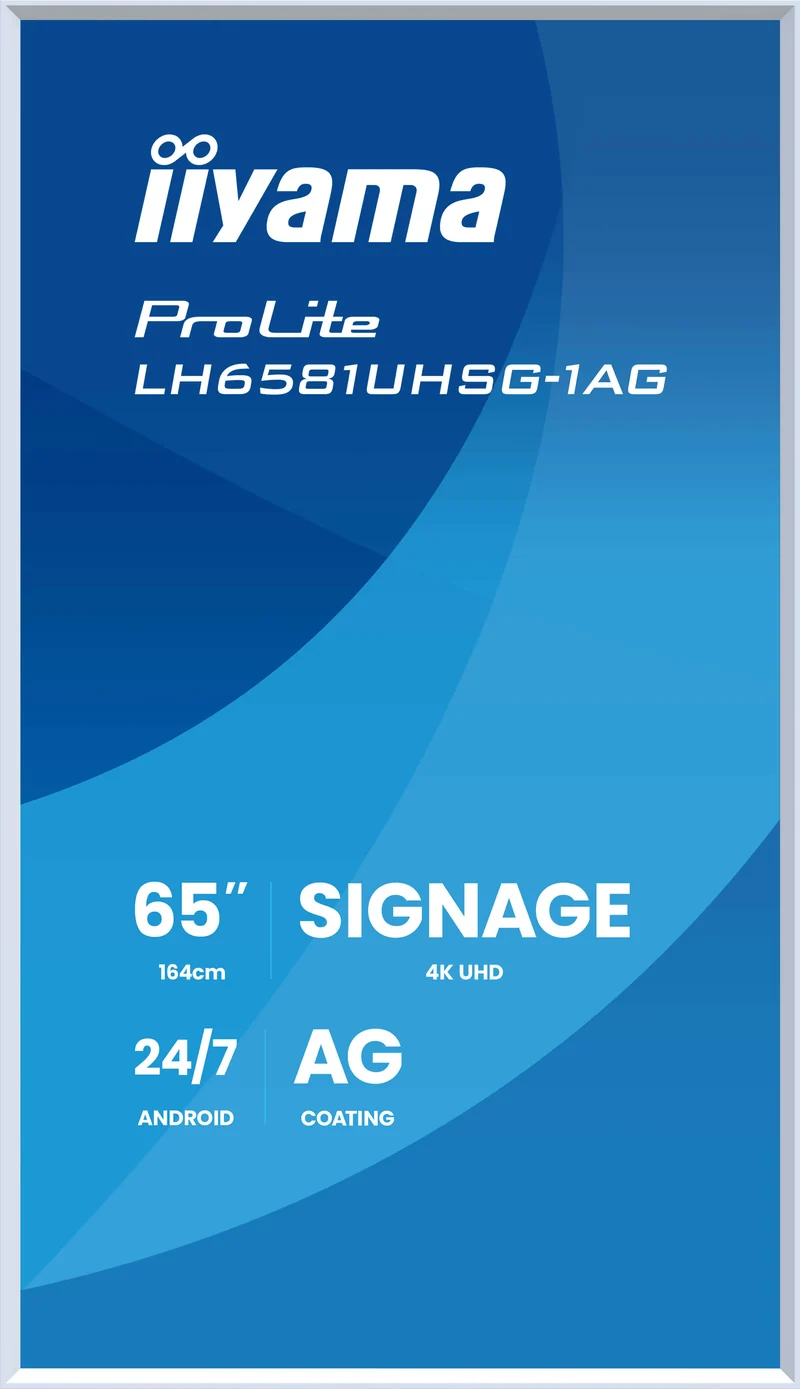 iiyama Gallery Line Signage Display mit weißen (abnehmb.) Rahmen, 24/7 Betrieb und iiSignage2