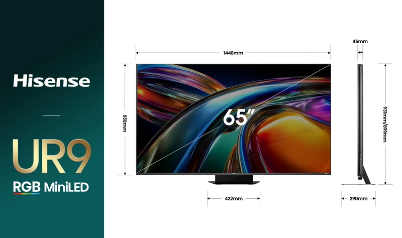 Hisense 65" UR9SAU RGB 4K MiniLED 170Hz TV 2026