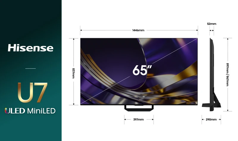 Hisense 65" U7SAU 4K ULED MiniLED 165Hz TV 2026