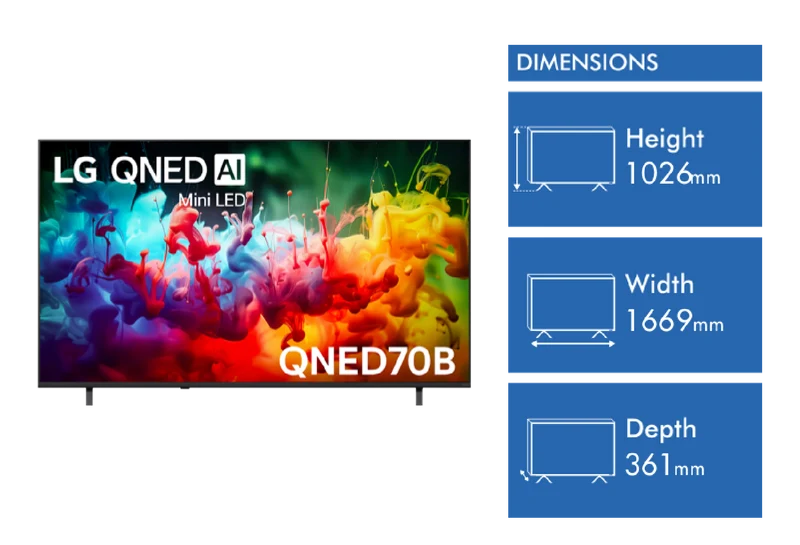 LG 75" QNED70B AI Mini LED 4K Smart TV 2026