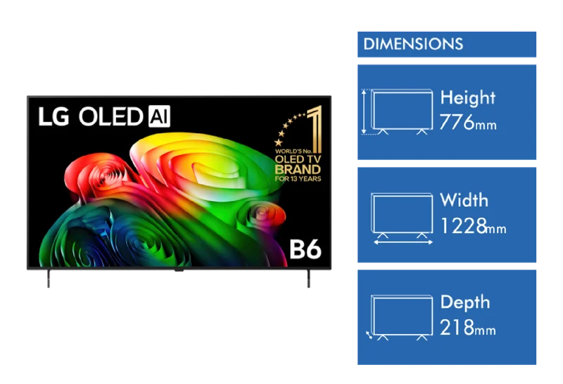 LG 55" OLED AI B6 4K Smart TV 2026