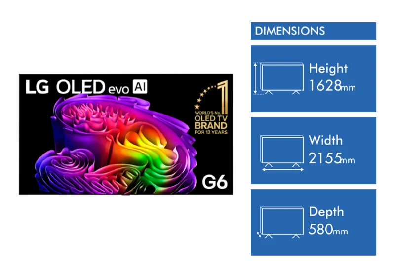 LG 97" OLED EVO AI G6 4K Smart TV 2026