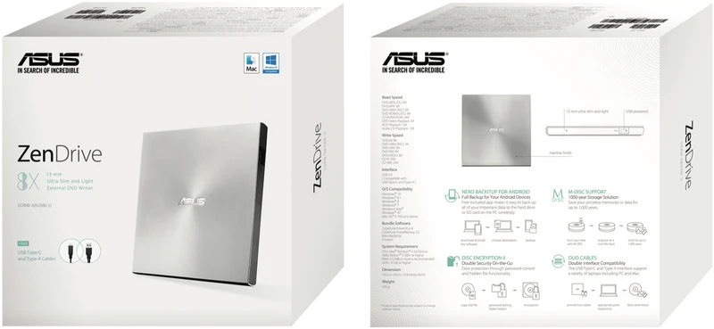 Asus Zen USB-C & A External Optical Drive