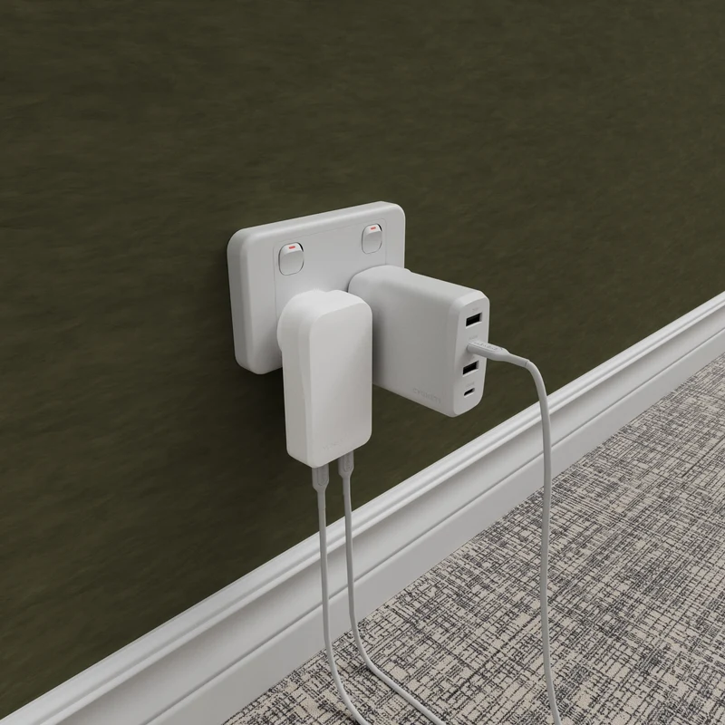 Cygnett Dual USB-C Slim Wall Charger 65W AU - White