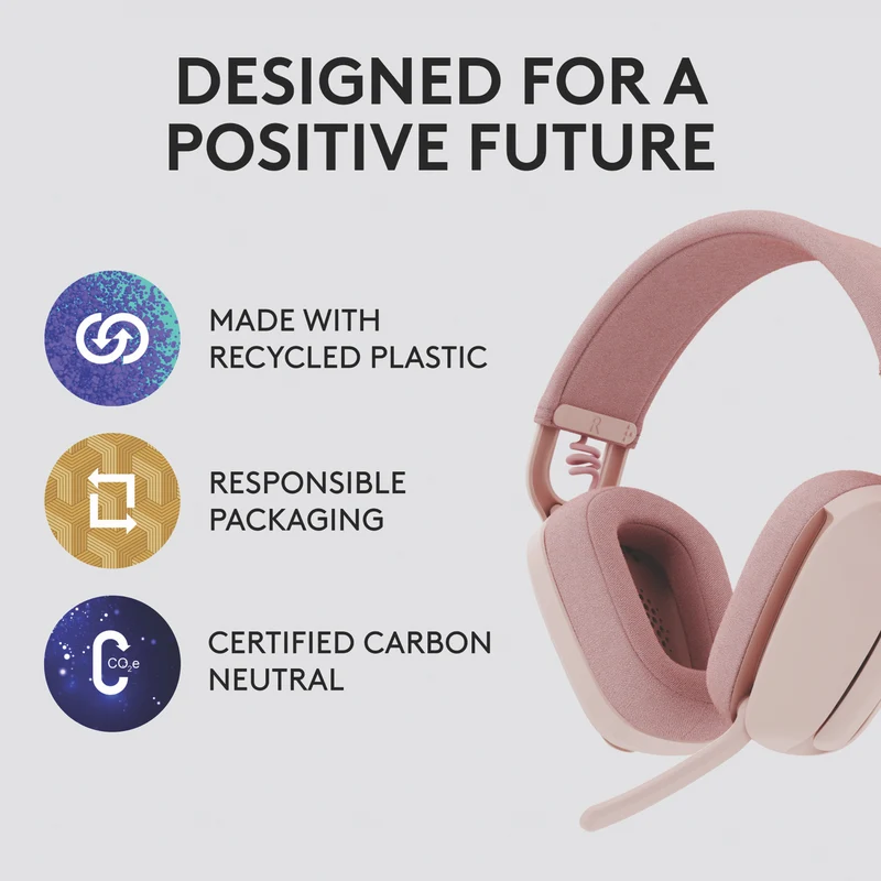 Logitech Zone Vibe 100 Headphones (Rose)