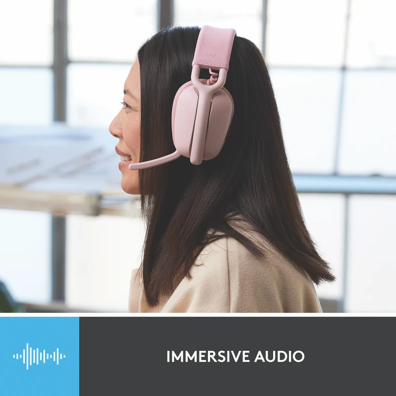 Logitech Zone Vibe 100 Headphones (Rose)