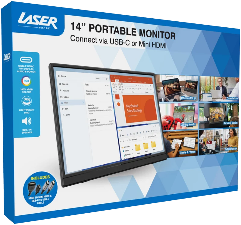 Laser 14" Portable Monitor