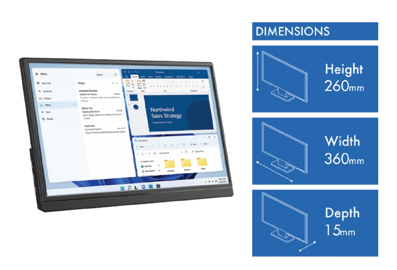 Laser 15.6" Portable Monitor with touch screen