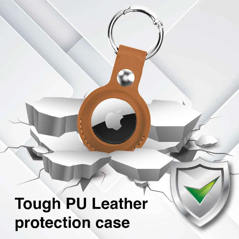 Laser Vegan Leather Apple AirTag Key Ring (2 Pack)