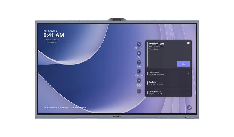 MAXHUB 5T-Serie 4K Microsoft Teams Rooms Display mit Triple Kamera