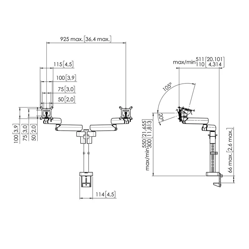 MOMO 2237 MONITOR ARM 2 SCREENS