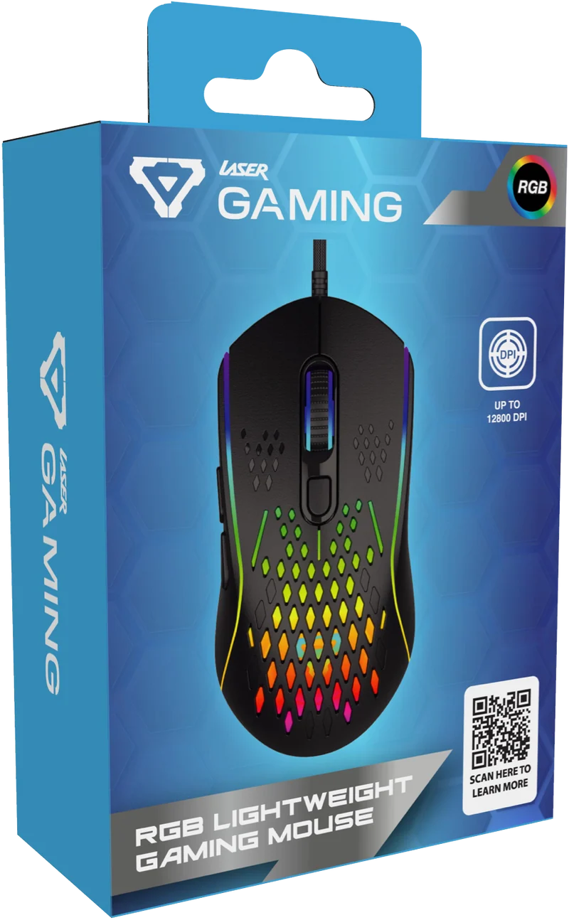Laser Wired RGB Gaming Mouse (12800 DPI) - Black