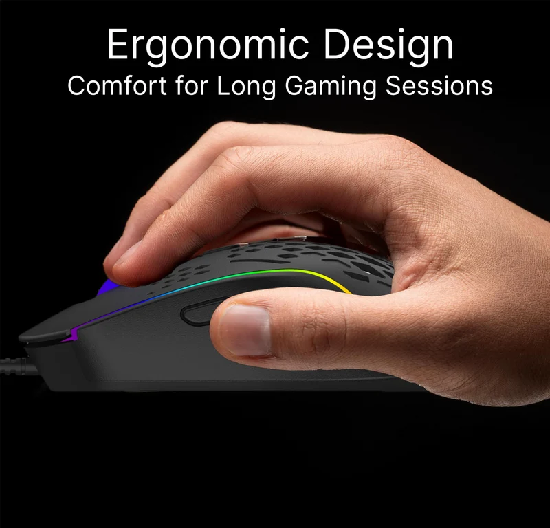 Laser Wired RGB Gaming Mouse (12800 DPI) - Black