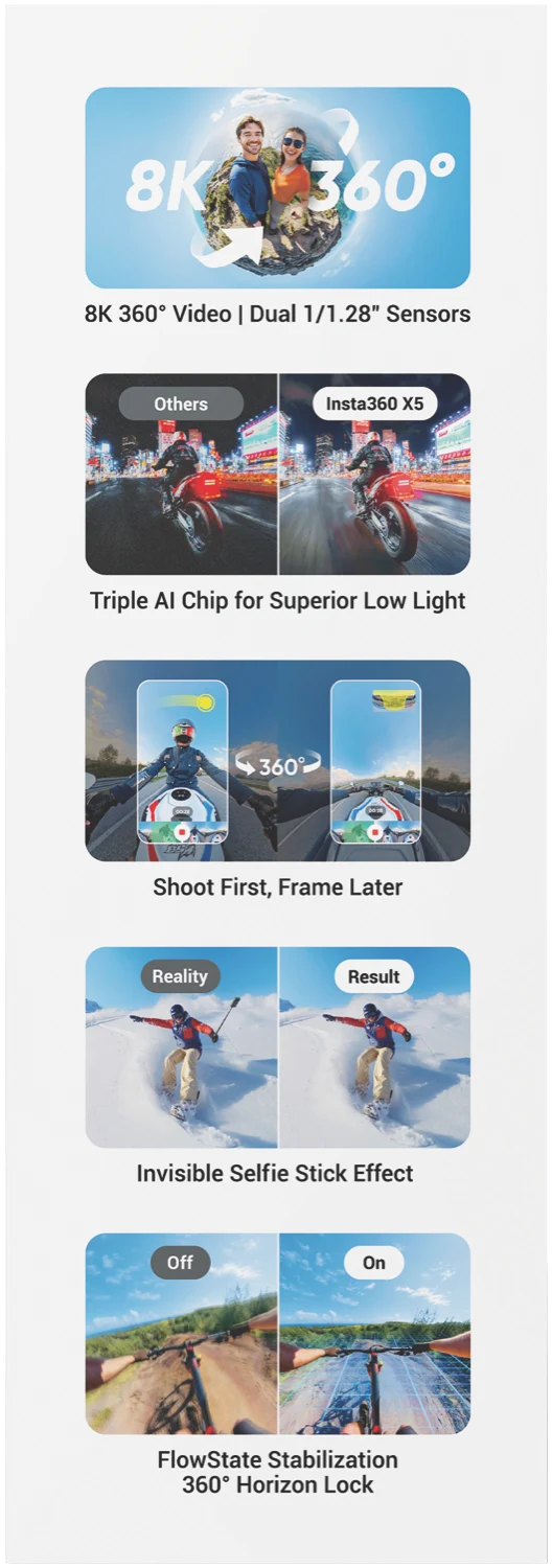 Insta360 X5 360 Camera Essentials Bundle
