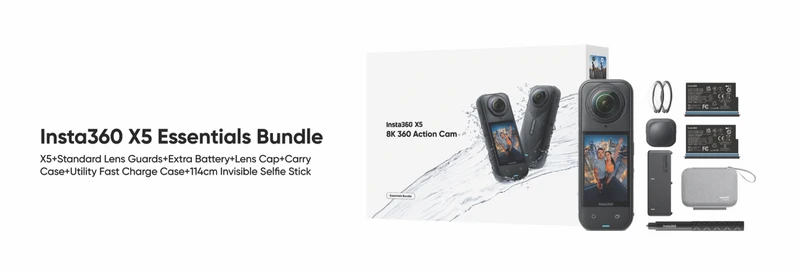 Insta360 X5 360 Camera Essentials Bundle