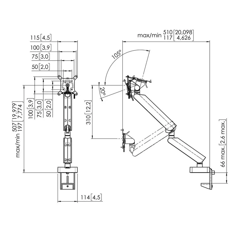 Vogel's MOMO 4138, Gasdruckfeder Monitorhalterung mit 3 Pivotpunkten