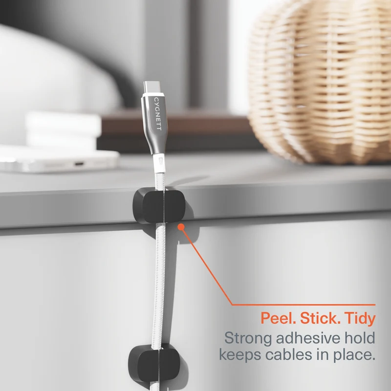 Cygnett Single Slot Cable Organisers 6 Pack (Black)