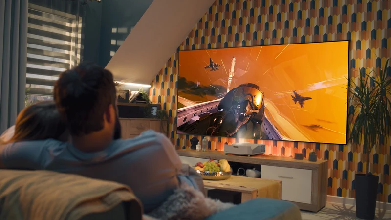 Optoma GT3500HDR – Ultrakurzdistanz-Laserprojektor, Full HD & HDR für Kino & Gaming