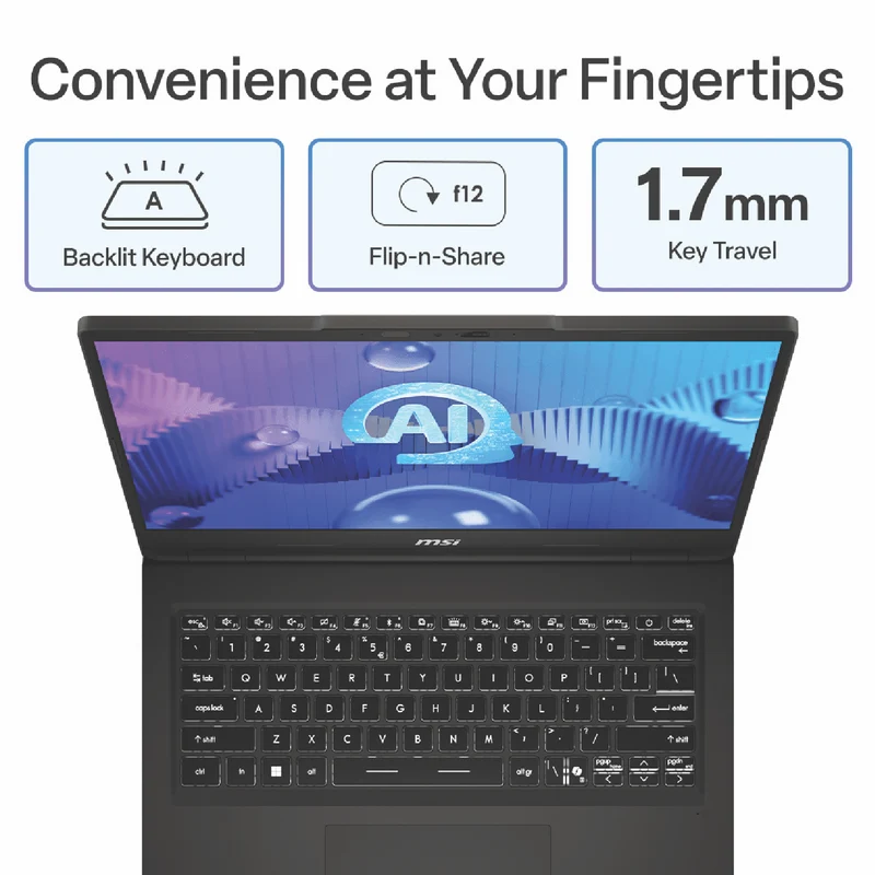 MSI Venture A14 AI+ 14" 2.8K OLED Ryzen AI 7 16GB 512GB Laptop