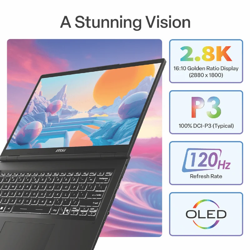 MSI Venture A14 AI+ 14" 2.8K OLED Ryzen AI 7 16GB 512GB Laptop
