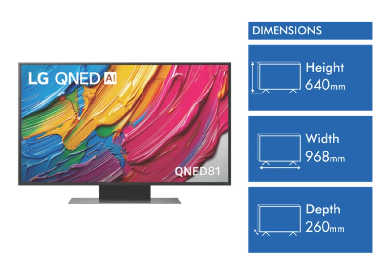 LG 43" QNED81A AI LED UHD 4K Smart TV 2025