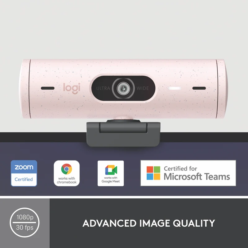 Logitech BRIO 500 Full HD 1080p webcam (Rose)