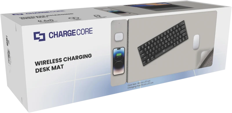 Laser ChargeCore Wireless Charging Desk Mat (Grey)