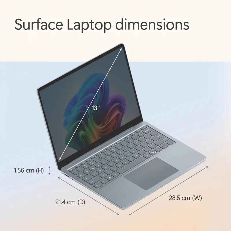 Microsoft Surface Laptop Copilot+ PC 13" Snapdragon X Plus 8 Core 16GB 512GB -Platinum