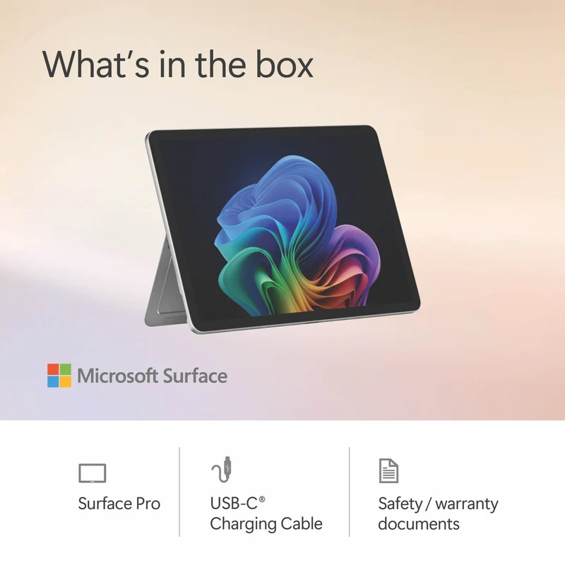 Microsoft Surface Pro Copilot+ PC 12" Snapdragon X Plus 8 Core 16GB 512GB -Platinum