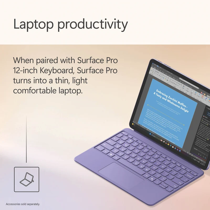 Microsoft Surface Pro Copilot+ PC 12" Snapdragon X Plus 8 Core 16GB 512GB -Violet