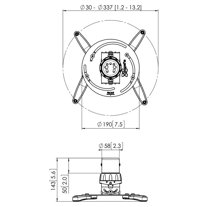 Vogel's Deckenhalterung für Projektor, 12,5cm