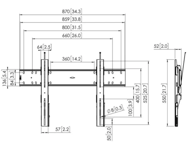 Vogel's Display Wandhalterung von 55 bis 80 Zoll, neigbar