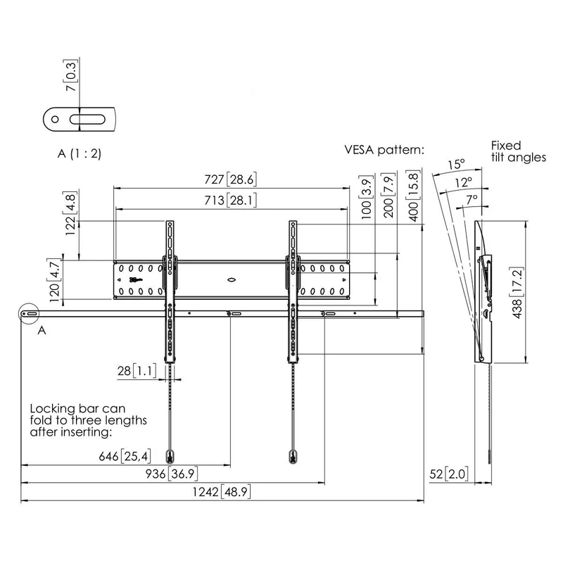 Vogel's Display Wandhalterung von 55 bis 65 Zoll, neigbar