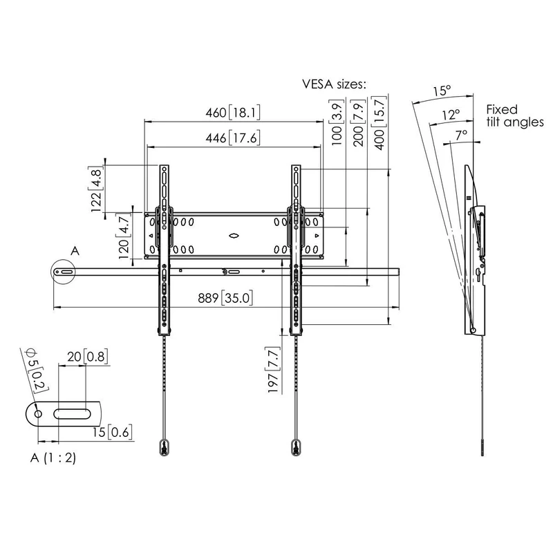 Vogel's Display Wandhalterung von 42 bis 55 Zoll, max. 50kg, neigbar