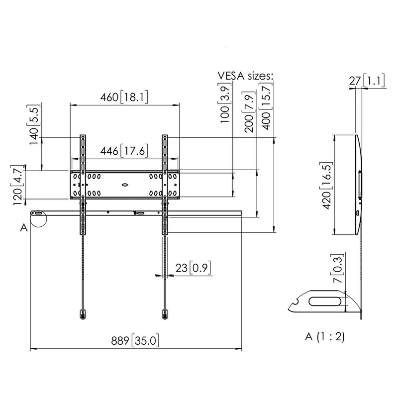 Vogel's Display Wandhalterung von 42 bis 55 Zoll, max. 50kg, fix