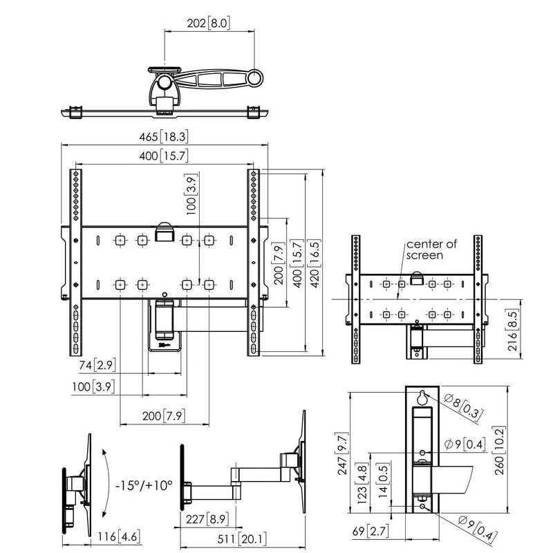 Vogel's PFW 3040 – Display Wandhalterung 39–55″ schwenkbar