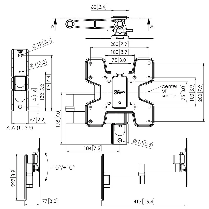 Vogel's PFW 2040Display Wandhalterung von 19 bis 43 Zoll, schwenk- und neigbar