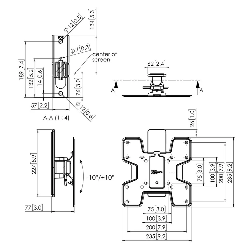 Vogel's PFW 2020 Display Wandhalterung von 19 bis 43 Zoll, schwenk- und neigbar