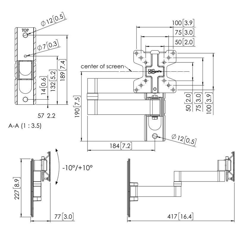Vogel's PFW 1040 Display Wandhalterung von 10 bis 28 Zoll, schwenk- und neigbar