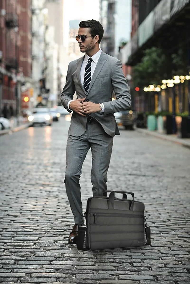 AGVA 15.6" Quilto Laptop Briefcase Black