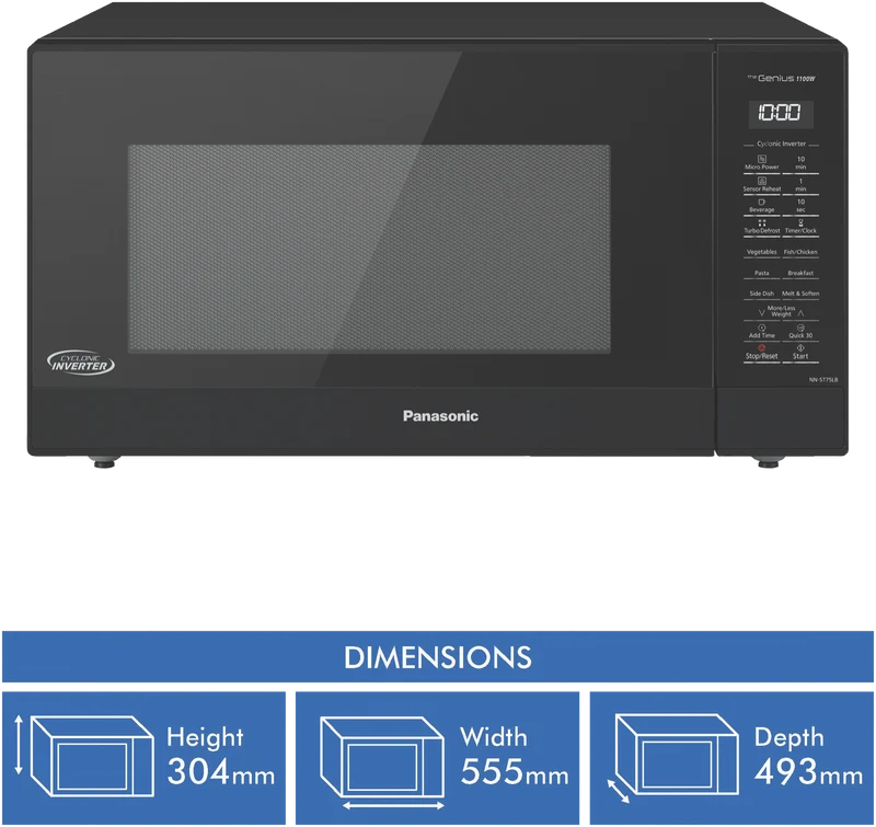 Panasonic 44L 1100W Inverter Microwave Black