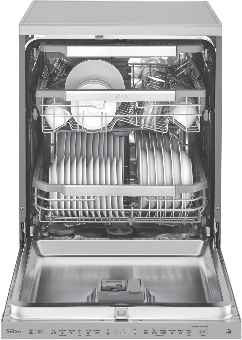 LG 60cm 15 Place QuadWash Freestanding Dishwasher, Stainless Steel
