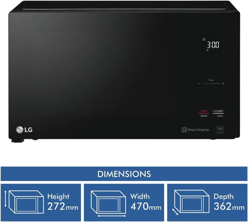 LG 25L 1000W NeoChef Smart Inverter Microwave Black